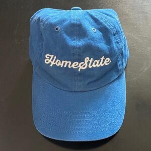 HomeState Resturant Royal Blue Relax Fit Leather Strapback Hat Texas California